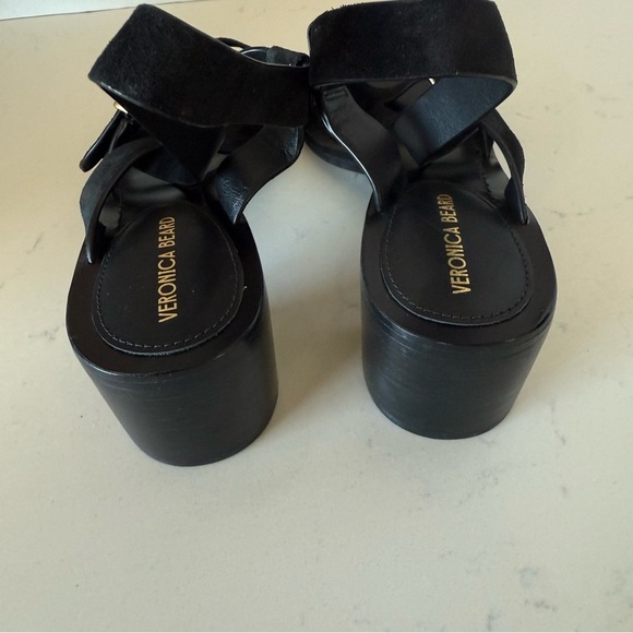 New Veronica Beard Etta Strappy sandal in black suede Size: 6 - Picture 3 of 3